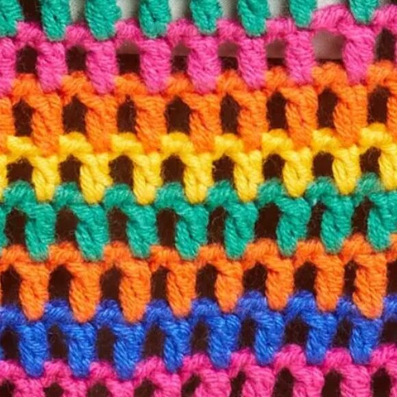 NWOT Rare Farm Rio Stripe Multicolor Crochet Cotton Blend Sweater/Top S $240 - Picture 11 of 11